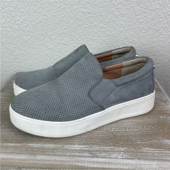 Steve Madden Genette Sneakers Perforated Faux Suede Platform Gray Gray 7.5 - Picture 1 of 10